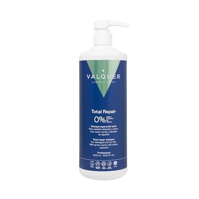 Valquer Total Repair Zero Shampoo. Repairs, Softens and Moisturizes Damaged and Dry Hair. Intense and Nutritious Hydration. With Green Caviar, Panthenol, Vitamin E and Cotton Capsules. Vegan. 1 L.