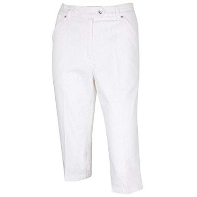 ISLAND GREEN Dames IGLPNT1867 Golfbroek, Wit/Candy Roze, Maat 18
