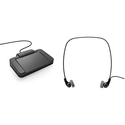 Philips ACC2310 Pédale de Commande, USB Interrupteur à Pied Design 3 Pédale, Plug et Play, sans Logiciel, Anthracite & Ecouteurs stéréo LFH0334/00