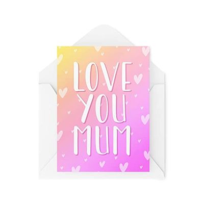 Biglietti per la festa della mamma | Per i suoi genitori Love Mummy Banter Mama Mam | Love You Mum | Compleanno genitori figlio figlia carino animali domestici | CBH883