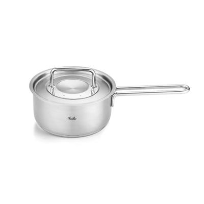 Fissler Collection Pure Casserole En Acier Inoxydable (16 cm, 1,4 l), À Queue, Avec Couvercle Métallique, Graduation Intérieure, Compatible Induction, Argenté