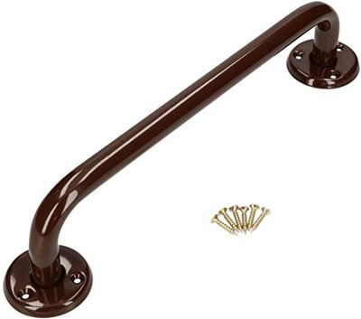 KOTARBAU® Poignée de baignoire 200 mm Poignée de maintien marron Poignée de douche Support mural Barre d'appui de salle de bain pour personnes âgées