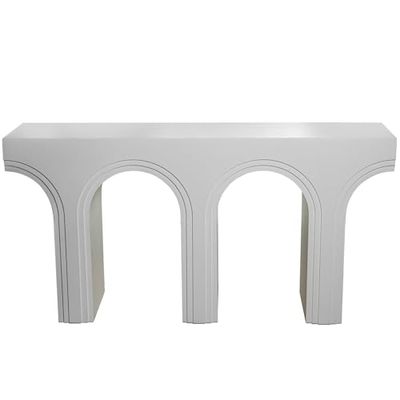 DRW Console Table d'entrée en Bois Blanc 160 x 40 x 80 cm