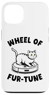 Wheel Of Fur-Tune Cat On Robot Vacuum Cleaner Cat Case for iPhone 13
