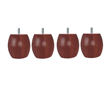 Margot 3700527859521 Boule Lot de 4 Pieds de Sommier, Acajou, Hauteur 7,5 cm
