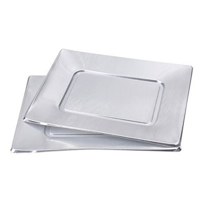 viphome Set van 3 dienbladen 23 x 30 cm zilver