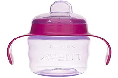 PHILIPS AVENT 200 ml 6 M+ drinkbeker met snavel drinkfles, 1 stuk (1 stuk), roze