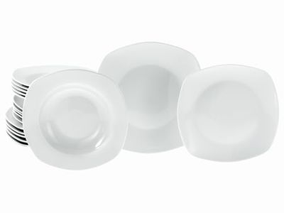 CreaTable, 20570, Serie Amelie Weiss, 18-teiliges Geschirrset für 6 Personen, Teller Set aus Porzellan, spülmaschinen- und mikrowellengeeignet, Qualitätsproduktion