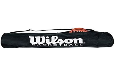 Wilson Basketball Bag, Elongated for Up to 5 Balls with Zipper, Adjustable Shoulder Strap, Black, WTB1810, Uni