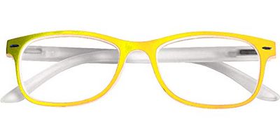 Prontoleggo - Gafas de lectura Prontoleggo Mod. Diamond amarillo/blanco – Dioptría +3,50 – 1 pieza