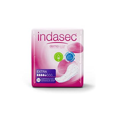 Indasec Dermoseda Compresa Incontinencia Extra Uds., Blanco, Aloe Vera, 20 Unidad