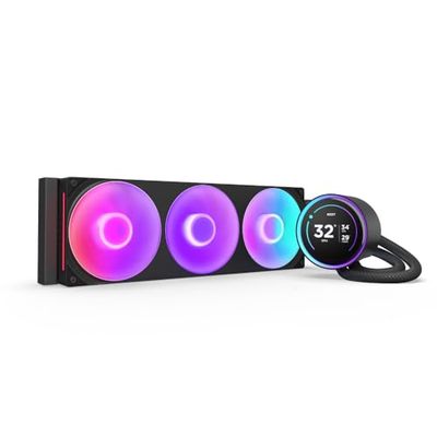NZXT Kraken Elite 360 RGB - AIO CPU Liquid Cooler - 360mm Radiator - F360 RGB Core Fan - Customizable 2.72" IPS LCD Turbine Pump - Intel® LGA 1700, 1200/115X, 1851 - AMD® AM5, AM4 - Black