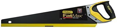 STANLEY FATMAX Serrucho Gen2, Longitud 500mmx1mm, corta hacia delante y atrás, capa de Appliflon para reducir atascos, 7 dientes por pulgada, mango ergonómico, 2-20-529