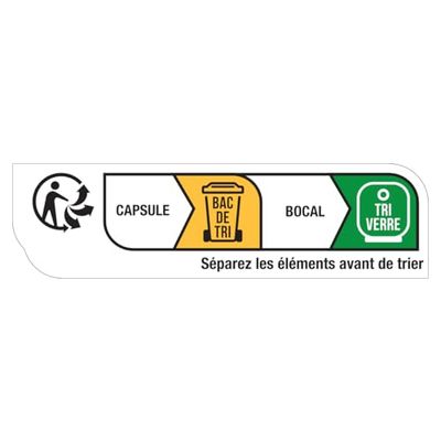 Adesivo etichetta Info-tri - Barattolo in vetro con capsula coperchio, 42 adesivi H1,9 x L6,9 cm