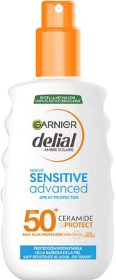 Garnier Delial Sensitive Advanced - Spray solare per pelli chiare, sensibili e intolleranti al sole - IP50+ - 150 ml
