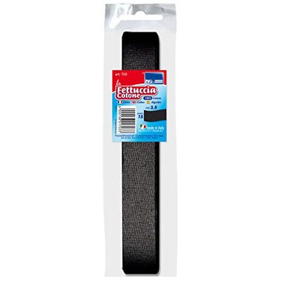 PARODI & PARODI 3,5 m Ancho 15 mm, Cinta Multiusos, Banda elástica de algodón Negra para Trabajos de Costura, Color Blanco, Standard