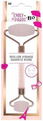 Emily in Paris x Bo Paris – Roller visage – Rouleau en pierre naturelle – Massage & éclat – Double embout – Soin beauté relaxant – Accessoire spa chic rose - Lot de 1