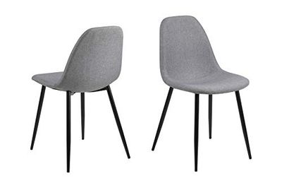 AC Design Furniture Cadeira de sala de jantar, tecido, cinzento claro, 56 x 44,5 x 84 cm