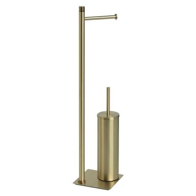 Gedy Trilly Colonne Porte-Rouleau et Brosse Brosse Or Brossé