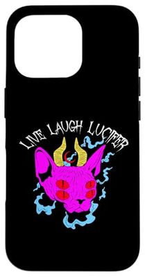 LIVE LAUGH LUCIFER Sphynx Cat Pastel Goth Cute Demon Devil Case for iPhone 16 Pro