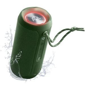 AQL Glow draagbare waterdichte Bluetooth-behuizing - luidspreker met 10 watt vermogen - levensduur batterij 6 uur - bereik 10 m - AUX-ingang - kleur groen