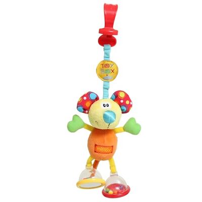 Playgro- Mimsy Ratón Rattle Teether, Color Naranja, Rojo, Azul (0101141)