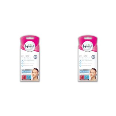 Veet Strisce Depilatorie Viso, Ipoallergeniche, 8x2 Pezzi (Confezione da 2)