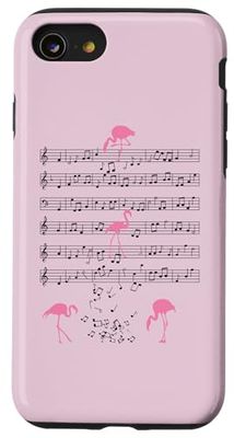 Flamingo musica Flamingos Musica Nota Chiave Musicista Custodia per iPhone SE (2020) / 7 / 8