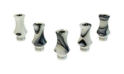 Armerah Marble Vase 510 Drip Tip e-cig Mouthpiece Short/Narrow/Acrylic/Stainless 5 Pack in White