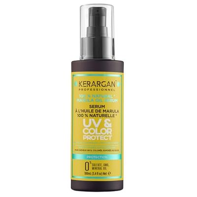 Kerargan - Siero Capillare Protettivo UV & Colore all'Olio di Marula per Capelli Secchi e Colorati - Anti-Crespo, Lisciante, Idratante - Senza Solfati, OGM, Olio Minerale - 100ml