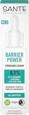 SANTE Naturkosmetik Barrier Power stärkande serum, regenererande fuktgivare med ceramider, hyaluron och ekologisk aloe vera, för en förstärkt hudbarriär, 30 ml