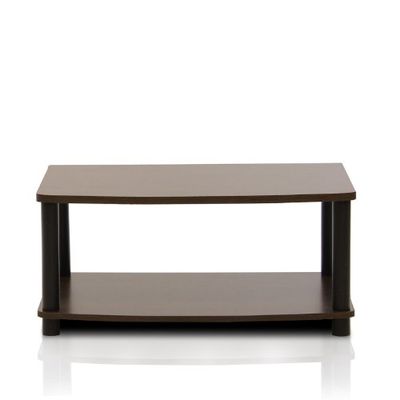Furinno 13191DBR/BK Supports de Téléviseur sans Outils, Bois, Marron Foncé / Noir, Taille Unique