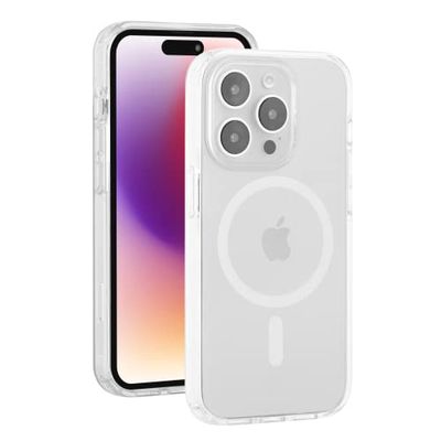 Goobay 61346 iPhone beschermhoes met MagSafe-opladering/compatibel met Apple iPhone 14 Pro/camerabescherming & displaybescherming/stootvast/transparante iPhone-hoes met magneetring