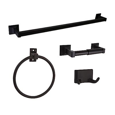 Design House Millbridge - Kit di accessori da bagno, colore: Nero opaco