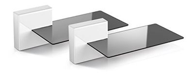 Meliconi Ghost Cube soundbar, wit, kabelafdekkingssysteem met glazen legplank, ideaal voor soundbar