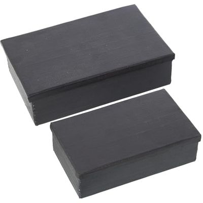 SET 2 CAJAS ALUMINIO TALLADO NEGRO_23X14X7+28X18X8CM
