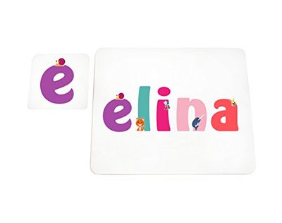 Little helper deken met Coaster illustratieve stijl bont met de naam meisjesnaam Elina