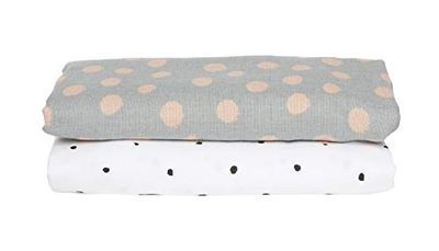 Inslag- en vuldoeken van katoenen flanel mousselin 80x120 cm (2 stuks) - PREMIUM, 100% natuurzuiver katoen - Öko-Tex Standard 100, Kleckse abrikoos