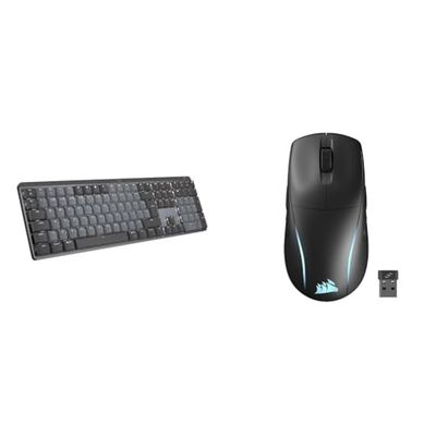 Logitech MX Mechanisch, Draadloos & CORSAIR M75 WIRELESS RGB Lichtgewicht FPS