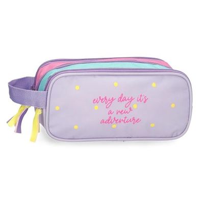 Movom New Adventures infafntil pennenetui, van polyester, drievoudig voor betere organisatie, ideale maat voor de rugzak, met handgreep aan de zijkant., Meerkleurig, Eén maat, Etui. Movom