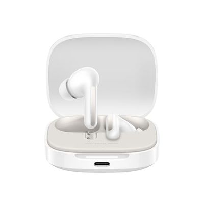 Xiaomi Redmi Buds 6 White - 42 uur batterijduur, hifi-geluid met dubbele drivers, 49 dB ANC, 4 EQ-modi, AI-ruisonderdrukking, snel opladen, Bluetooth 5.4, Google Fast Pair ondersteuning