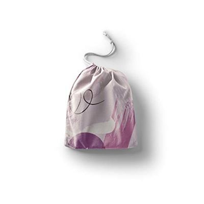 Le Jardin du Lin tryckta bomullspåsar med dragsko, shoppingväska, påse, tygpåse, tygpåse, grönsakspåse, återanvändbar, miljövänlig, mångsidig, vikbar, storlek: 20 x 30 cm