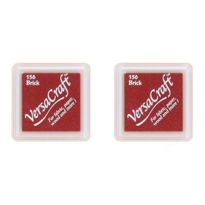 Tsukineko Versacraft Tsukineko Small Ink Pad, Brick,Brown (Pack of 2)