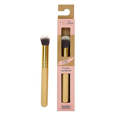 FEEL NATURAL – Brocha de maquillaje – HIGHLIGHTER – teñido – bambú natural – Fibra ultra suave