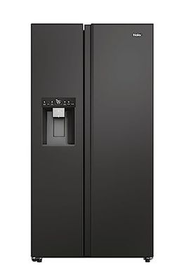 Haier HSW59F18EIPT American Style Fridge 601L Total Capacity Freezer with Water and Ice Dispenser, Black, E Rated