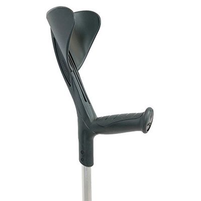 GIMA Crutch in hoogte verstelbaar aluminium zwart kleur