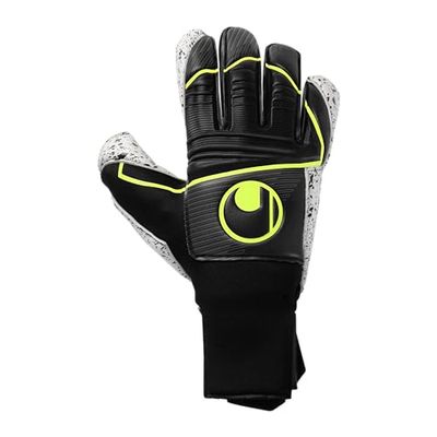uhlsport Supergrip+ Flex Frame Carbon fotbollsmålvaktshandskar för män och pojkar – maximal fingerstabilisering, neoprenhandske kropp och supergrepp