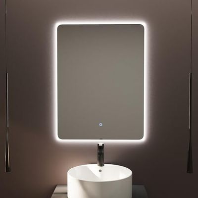 Baikal Espejo de Baño Rectangular | 60x80cm | Retroiluminado | Táctil con Antivaho | Tonalidades 3500K/4000K/6000K | Espejo con luz | Espejo con LED.