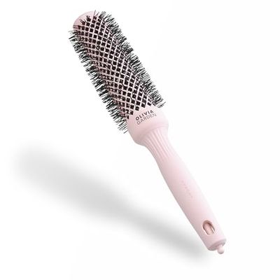Olivia Garden Expert Blowout Speed – Rosa pastel - 35 - Cepillo redondo de cerámica con cuerpo extra largo para secados un 25% más rápidos
