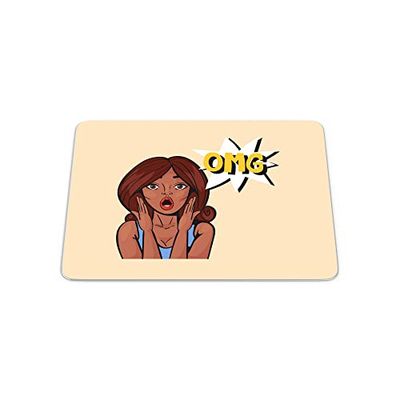 Bonamaison, Pop Art Digital Print Rectangle Mouse Mat, Non-slip Base, Office and Home, Size: 22x18cm